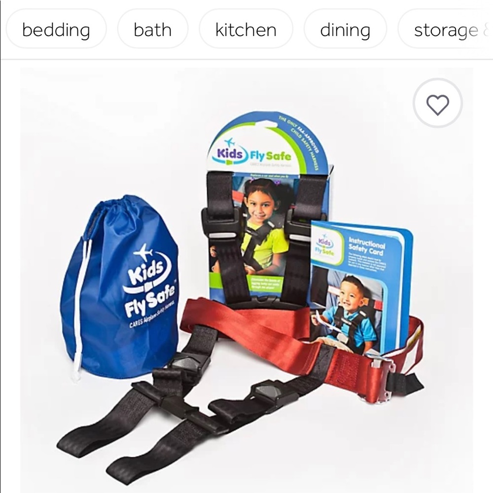 CARES kids in flight harness.